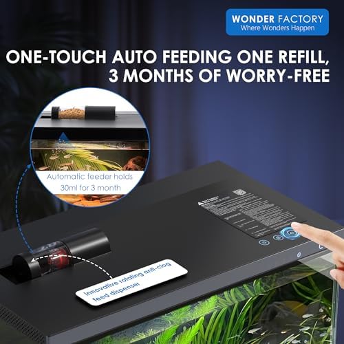 Wonderfactory Smart Aquarium Fish Tank 5 Gallon Starter kit, Self Cleaning System Efficiency Filter 7 Color LED Lights Automatic Feeder Temperature Display Monitor HD Glass, Smart Control with Apps - Image 4