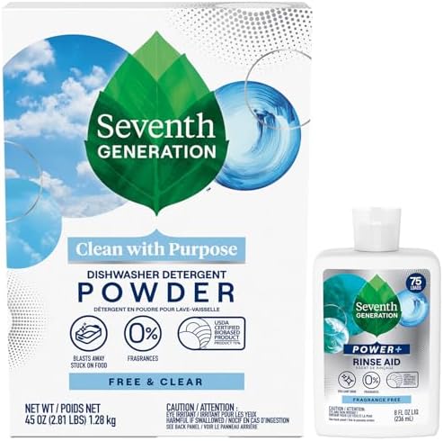 Seventh Generation Dishwasher Detergent Powder + Rinse Aid, Free & Clear by SeventhGeneration