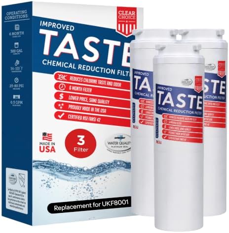 Clear Choice Fridge Filter, Compatible with UKF8001, EDR4RXD1, Maytag, 3PK by Clear+Choice