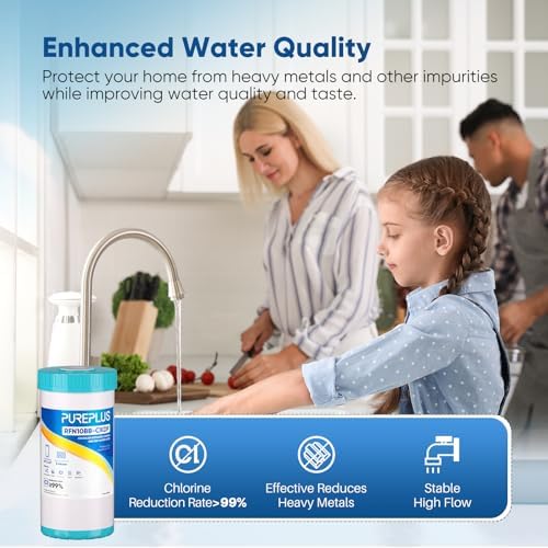 PUREPLUS 10"x4.5" Whole House KDF Water Filter, Heavy Metal Removal, 1PACK - Image 4