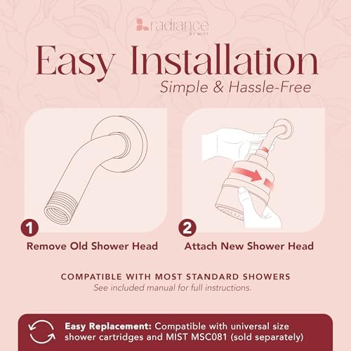 Shower Filter Head for Hard Water Improves Skin, Hair, and Nails - Large, High Output Filtered Shower Head with Filter Softens Water and Removes Chlorine and Heavy Metals, Chrome - Image 6