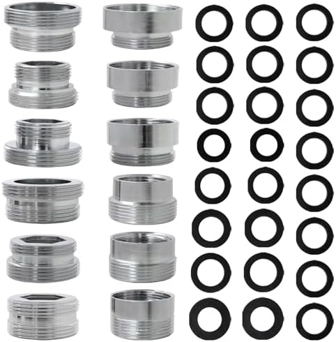 12-Piece Universal Faucet Adapter Kit | Male to Female Thread Converter Fit for Kitchen Aerator, Fit for Water Filter & Hose Connections (Multi-Size Compatibility) by SmaetiSmartDeskLamp