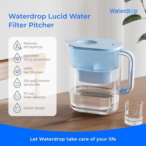 Waterdrop PT-07B Water Filter Pitcher, 10-Cup, NSF Certified, Blue - Image 2