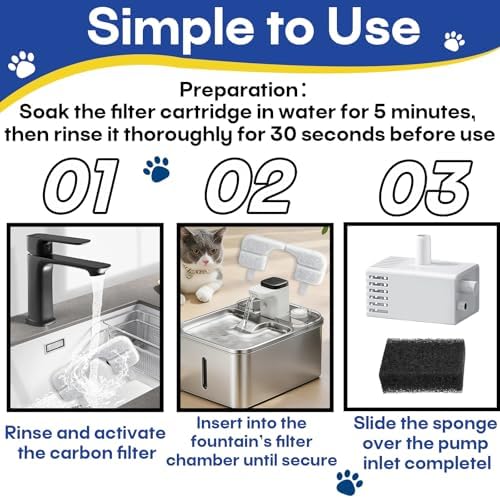 12 Packs Replacement Filters Compatible with Qinliy Q108 Cat Water Fountain - Image 6