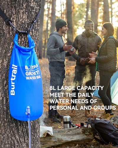 8L Camping Water Filtration System, Protable Gravity Water Filter System Survival for Camping Hiking Backpacking and Emergency Preparedness, 2-Gal Bag, BPA-Free - Image 5
