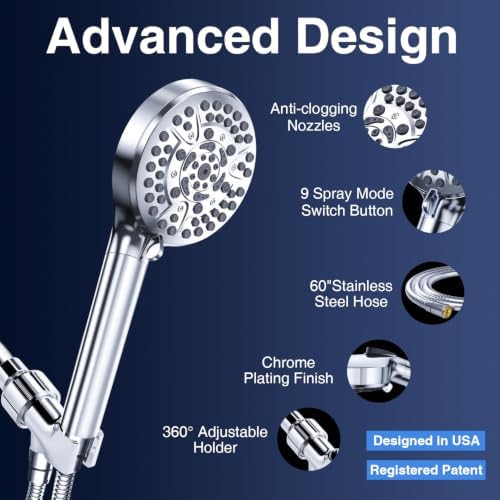 PALAS Filtered Shower Head with Handheld High Pressure 10-Mode with Filters Mineral Beads, Built-in Power Wash, soften hard water Remove Chlorine, Reduce Dry Itchy Skin, Anti-clog nozzle -3 Filters - Image 7