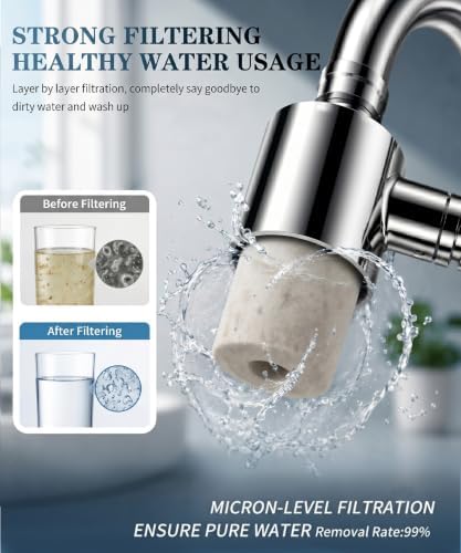 Sopami Water Filter Faucet With 3 Cartridges,Sink Faucet Extender Aerator - Image 4