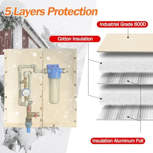 TOHONFOO 4-Way Open Backflow Preventer Pipe Cover Outside, 20"Wx26"H, Beige - Image 4
