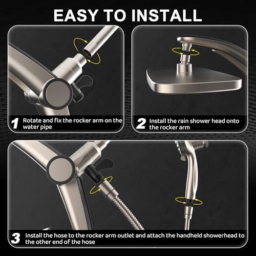 12-Inch High Pressure Rain Shower Head with Handheld Spray Combo, Magnetic - Image 6