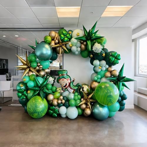 Green Balloon Arch Kit, 129Pcs 4 Sizes Dark Green and Gold Balloons - Image 6