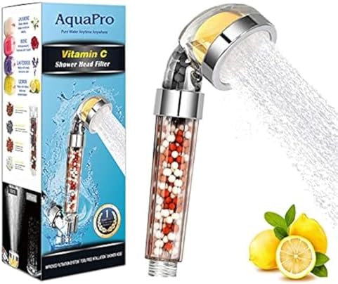 High Pressure Shower Head, Vitamin C Filter Shower Head, Water Saving Handheld Head Shower Chlorine & Fluoride Filter Helps Dry Skin & Hair Loss (Vitamin C Shower Head) by Unknown