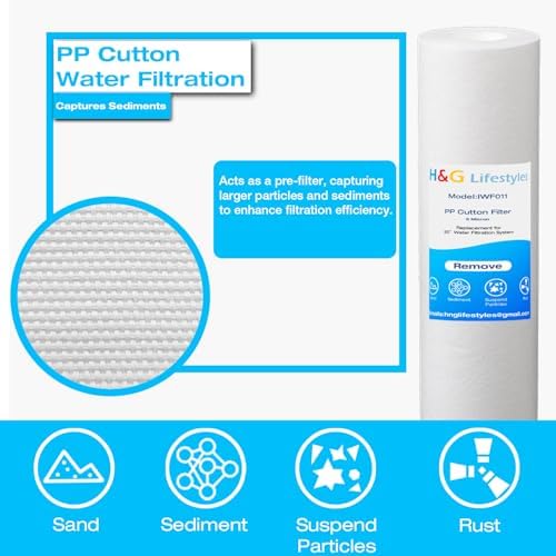 H&G Lifestyles 4.5" x 20" 3 Stage Whole House Water Filter Replacement - Image 5