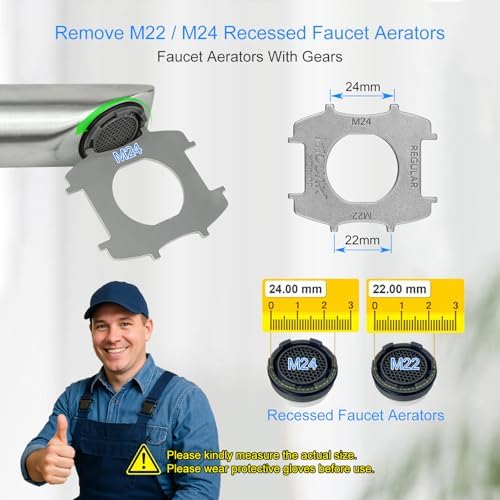 Upgraded Portable 5-in-1 Faucet Aerator Removal Tool, 304 Stainless Steel Mini Aerator Key Wrench for Sink Faucets Aerators, Fits Regular Size (Quarter), Junior Size (Nickel) - Image 5