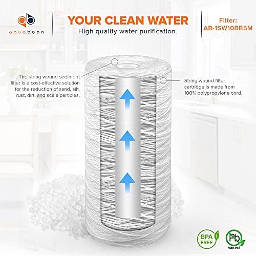 Aquaboon 5 Micron 10 x 4.5 String Wound Water Filter Cartridge 20-Pack - Image 5