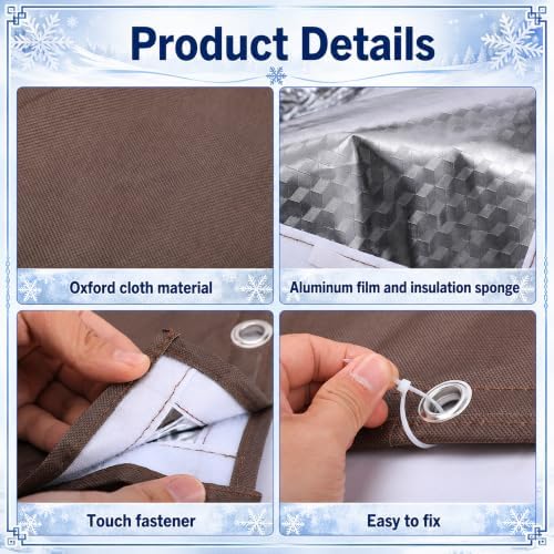 30"W x 24"H 3-Way Opening Backflow Preventer Insulation Cover (5°F), Brown - Image 3
