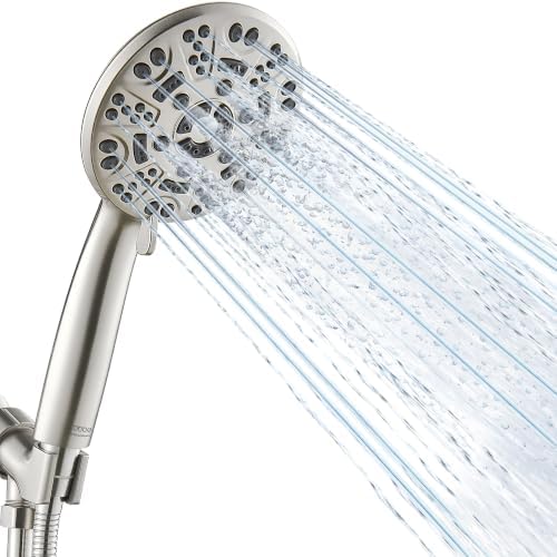 Cobbe 8-Setting Handheld Shower Head, Water-Saving Design, Brushed Nickel by Cobbe