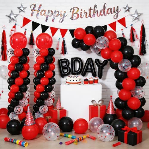 Red and Black Balloon Column Stand Kit Set of 2 for Floor - Image 2