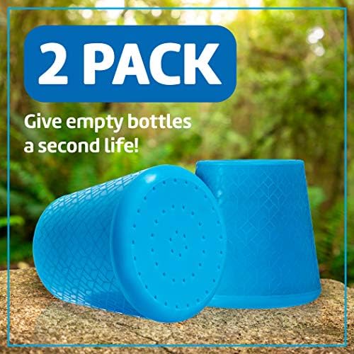 Impresa Water Bottle Attachment Shower Sprinkler Cap - Blue Silicone, 2-Pack, Fits 16oz-2L - Water Bottle Rinse Cap for Sand & Dirt Removal - for Camping & Hiking - Image 3
