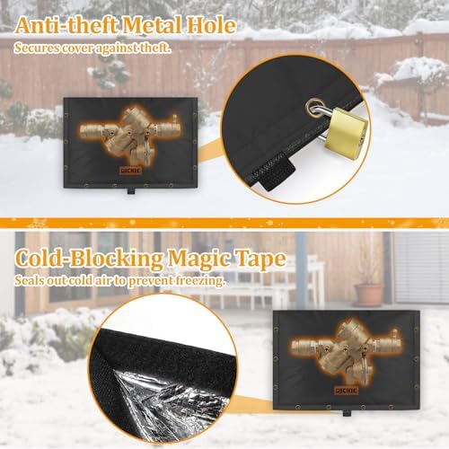 Backflow Preventer Insulated Cover (5°F) for Winter Freeze Protection, 21"W x 16"H Thickened Pressure Reducing Value & Well Pump Cover, Outdoor Waterproof Insulation Pouch for Sprinkler Valve, Black - Image 7