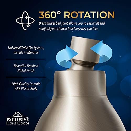 High Pressure Shower Head - Powerful Deluxe Bathroom Showerhead with Strong Spray Stream and Small Silicone Nozzles - Universal Fit Works with High and Low Water Flow Showers (Brushed Nickel)-1.8 GPM - Image 5