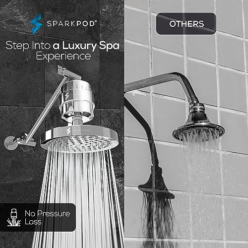 SparkPod Filtered Shower Head & 11" Shower Arm, 6" Round, Polished Chrome - Image 4