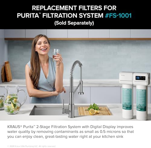 KRAUS Replacement Filter Cartridges for Purita 2-Stage Under Sink Water Filtration System with Carbon Block and Polypropylene Filters (Set of 2), FC-101 - Image 2