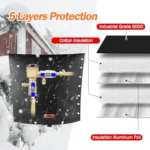 TOHONFOO 2-Way Open Backflow Preventer Pipe Cover Outside, 30"Wx30"H, Black - Image 3