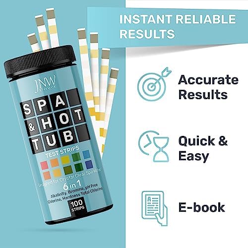 JNW Direct Hot Tub Test Strips for Spas - 6 in 1 Water Test [100 Pack] - Image 5