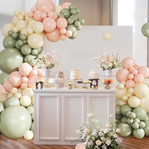 Sage Green Balloon Arch Kit for Baby Shower Bridal Shower Decorations - Image 2