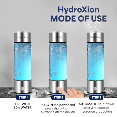 HydroXion Hydrogen Water Bottle – Rechargeable Ionizer Machine with SPE/PEM Technology 1600ppb – Hydrogen Water Bottle Generator – Portable Hydrogenated Travel Bottle – Includes Cover - Image 6