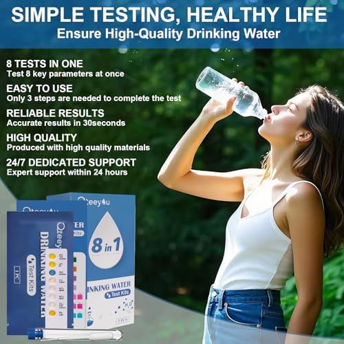 Lead Water Test Kit 2026 Upgraded 8 in 1 Home Drinking Water Testing Kits 5pcs Independent Bag, House Tap and Well Water Hardness Tester, Lead Test Strips for Alkalinity, pH, Copper, Nitrite&Chlorine - Image 2