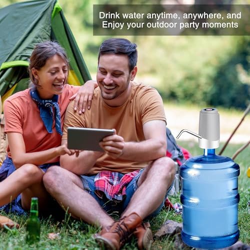 Korser Water Dispenser for 5 Gallon Bottle, Automatic Electric Water Jug Dispenser, Rechargeable Water Dispenser Pump, USB Charging Portable 2-5 Gallon Pump for Kitchen, Camping - Image 2