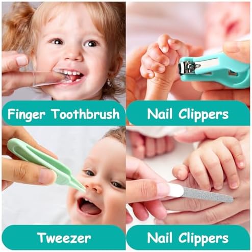 Baby Grooming Kit, Infant Safety Care Set with Hair Brush Comb Nail Clipper Nasal Aspirator,Baby Essentials Kit for Newborn Girls Boys - Image 3