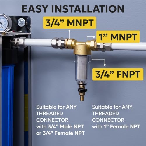 Aquaboon 3/4" Spin-Down Sediment Filter for Well Water, Reusable Pre-Filter, 50 & 200 Micron, Heavy-Duty for Home & Commercial Use, Easy to Clean, Extends Unit Life - Image 4