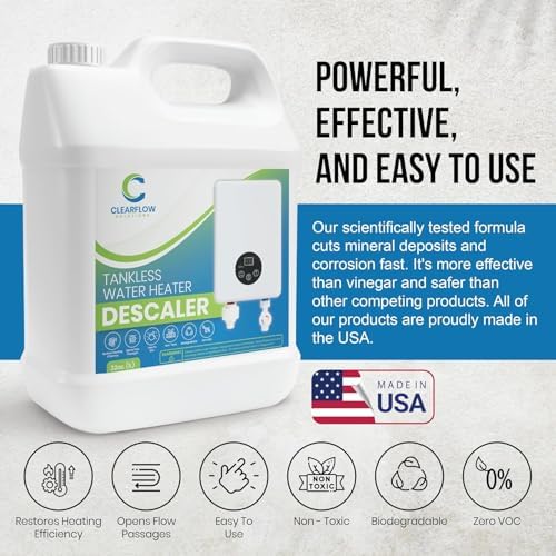 Tankless Water Heater Descaler - Premium Descaler for Tankless Water Heater Systems, Restores Heating Efficiency, Nontoxic, Biodegradable, Made in USA! 128 Ounce (1 Gallon) - Image 2
