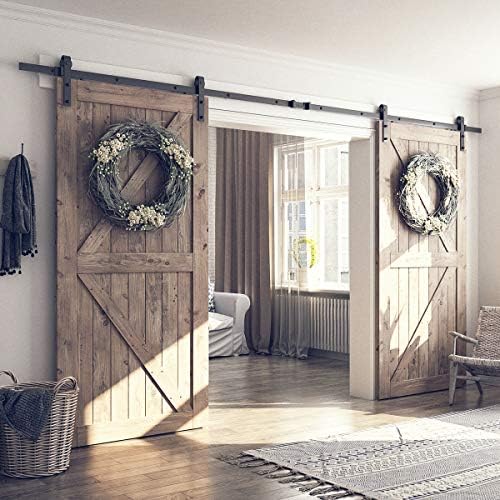 SMARTSTANDARD 13 FT Double Barn Door Hardware Kit, Fit 36-40" W Door Panel - Image 2