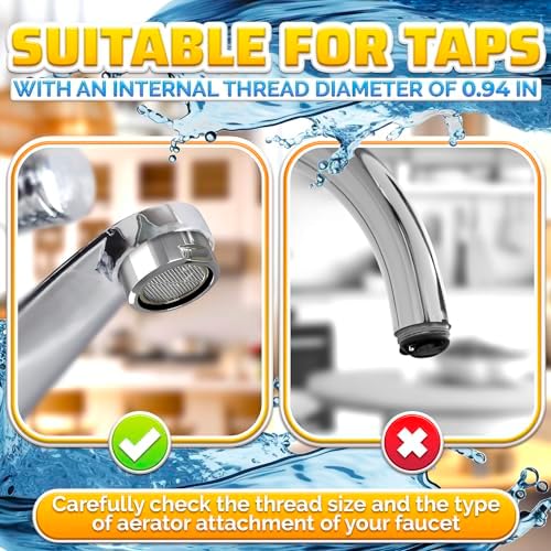 4Pcs Bathroom Faucet Aerator Replacement - 15"/16" 24mm Kitchen Bathroom Sink Attachment High Flow Aerator for Sink Faucet Aerators M24 Male Thread - Image 5