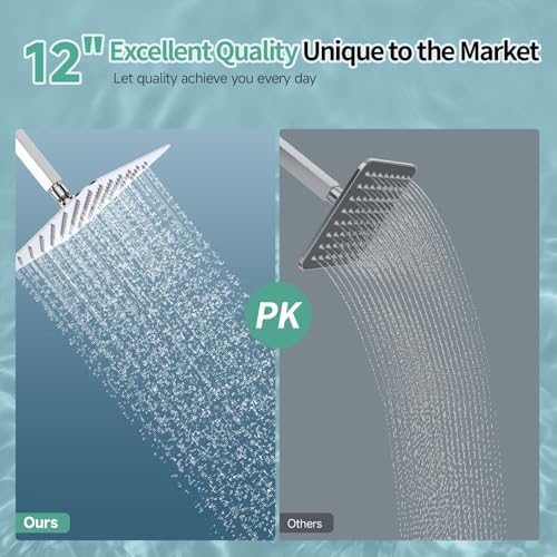 SR SUN RISE Luxury 12 Inch Large Square Stainless Steel Shower Head High Pressure Rainfall Showerhead Ultra Thin Water Saving Polished Chrome - Image 2