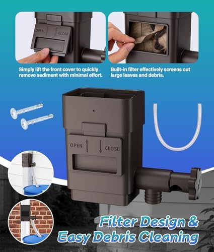 WADEO Upgraded Rain Barrel Diverter Kit for 2x3 or 3x4inch Downspouts Brown - Image 5