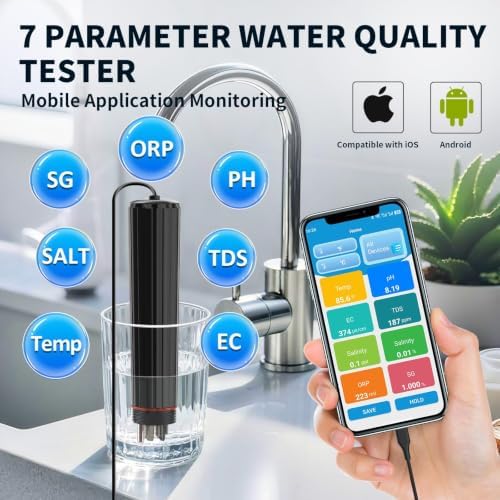 Smart Bluetooth Aquarium Water Tester 7-in-1 pH Meter Fish Tank Monitor - Image 2