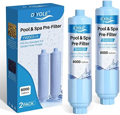 Garden Hose Filter for Filling Pool,Garden Hose Filter for Filling Hot Tub/Spa, Greatly Reduces Sediment, Chlorine, Heavy Metals and Odors, Standard 3/4" Garden Hose Thread (2 pack) by DIYOLE