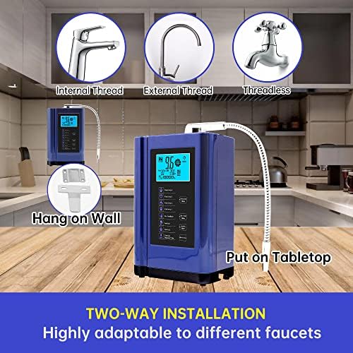 Alkaline Water Ionizer, Up to -500mV ORP, PH 3.5-10.5 Water Purifier Machine, Home Alkaline Water Filter with 7 Water Settings, 8000 Liters Per Filter,Auto-Cleaning,Intelligent Voice (Blue) - Image 6