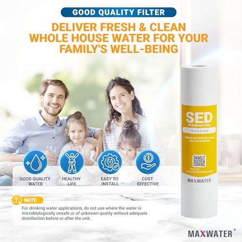 Max Water 5 Micron 10 x 2.5 PP Sediment Water Filter Cartridge for Standard 10-Inch RO and Well Water Filter Systems, Whole House Replacement Compatible with P5, AP110, WHKF-GD05, 155014-43, 25- Pack - Image 6