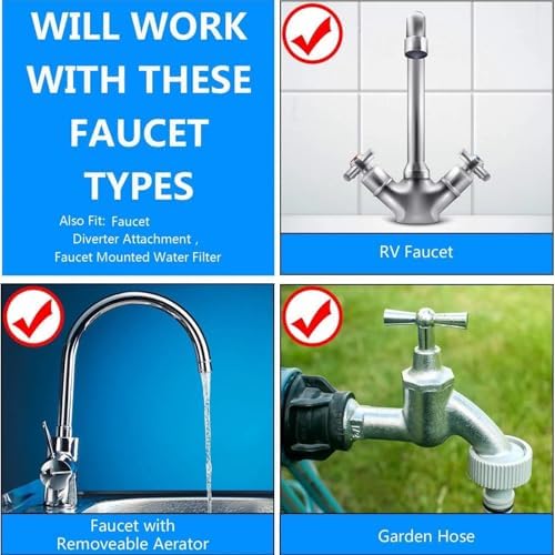 Hotop 7 Pcs Brass Faucet Adapter Kit Kitchen Male Female Faucet Adapter - Image 4