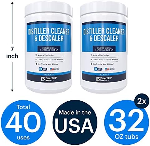 Essential Values Universal Descaler - Espresso Descaling Solution - Coffee Machine Cleaner - Critic Acid Tea Kettle Urn Water Distiller Cleaner - Manufactured in USA - 2 Pack - Image 3