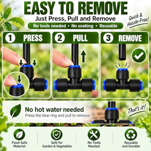 Drip Irrigation Nozzles 40 Pack, 8 Inch Adjustable Sprayers for 1/4 Tubing - Image 7