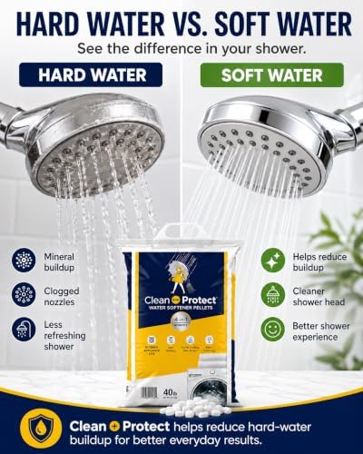 3 Pack Clean and Protect Water Softener Salt Pellets – (40 lb Bags, 120 lbs Total) – Reduces Scale, Softens Hard Water, Appliance Efficiency, Compatible with Water Systems - Image 4