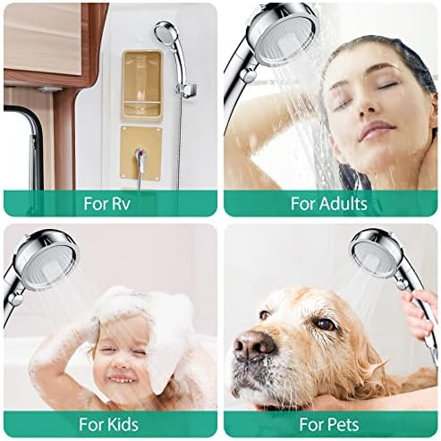 High Pressure Shower Head with Handheld, Chrome - Image 6