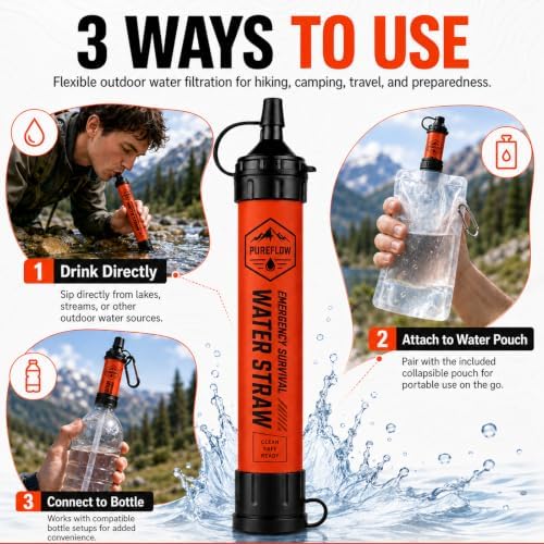 Straw, Lightweight, Reusable Survival Filtration2Pcs - Image 6
