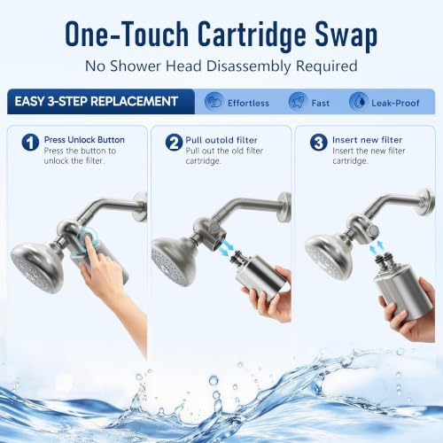 Veken Shower Filter Replacement Cartridge, Easy Swap, U-Channel Filtration - Image 4